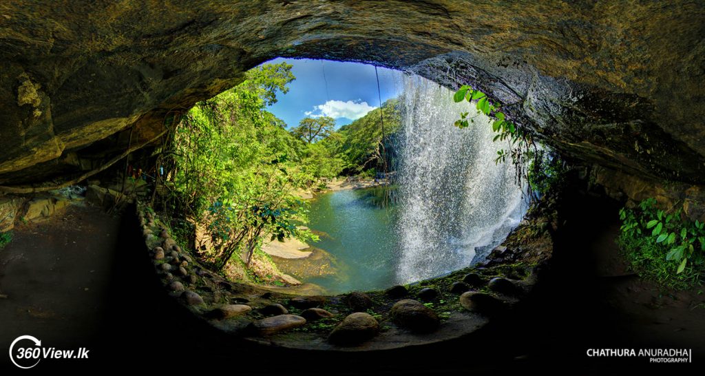 Amazing Panaroma view of Cave Behind the Sera Ella waterfall